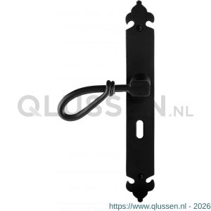 GPF Bouwbeslag Smeedijzer 6255.60L BB72 Sula deurkruk gatdeel op langschild 291x41x4 mm linkswijzend smeedijzer zwart GPF6255600211-25