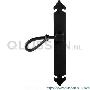 GPF Bouwbeslag Smeedijzer 6255.60L blind Sula deurkruk gatdeel op langschild 291x41x4 mm linkswijzend smeedijzer zwart GPF6255600200-25