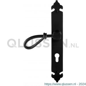 GPF Bouwbeslag Smeedijzer 6255.60L PC72 Sula deurkruk gatdeel op langschild 291x41x4 mm linkswijzend smeedijzer zwart GPF6255600242-25