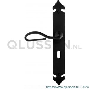 GPF Bouwbeslag Smeedijzer 6260.60L BB56 Lumi deurkruk gatdeel op langschild 291x41x4 mm linkswijzend smeedijzer zwart GPF6260600201-25