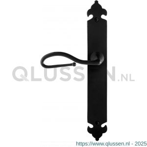 GPF Bouwbeslag Smeedijzer 6260.60L blind Lumi deurkruk gatdeel op langschild 291x41x4 mm linkswijzend smeedijzer zwart GPF6260600200-25