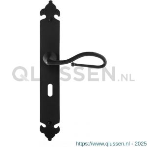 GPF Bouwbeslag Smeedijzer 6260.60R BB56 Lumi deurkruk gatdeel op langschild 291x41x4 mm rechtswijzend smeedijzer zwart GPF6260600301-25