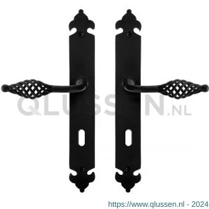 GPF Bouwbeslag Smeedijzer 6265.60 BB72 Tane deurkruk op langschild 291x41x4 mm BB72 smeedijzer zwart GPF6265600111-25