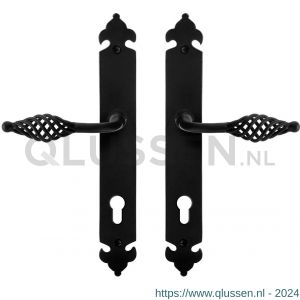 GPF Bouwbeslag Smeedijzer 6265.60 PC85 Tane deurkruk op langschild 291x41x4 mm PC85 smeedijzer zwart GPF6265600152-25