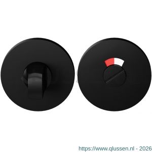 GPF Bouwbeslag Entree 6903VZ toiletgarnituur 53x6 mm stift 8 mm met rood-wit indicator zwart egaal GPF6903VZ109