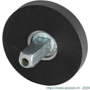 GPF Bouwbeslag ZwartWit 8100.00.400 rozet rond 50x8 mm met vastgelaste knopvastzetter zwart GPF810000400