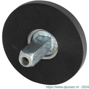 GPF Bouwbeslag ZwartWit 8100.05.400 rozet rond 50x6 mm met vastgelaste knopvastzetter zwart GPF810005400