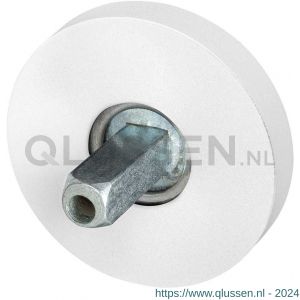 GPF Bouwbeslag ZwartWit 8100.40.400 rozet rond 50x8 mm met vastgelaste knopvastzetter wit GPF810040400