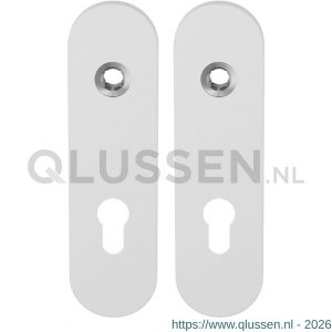 GPF Bouwbeslag ZwartWit 8100.50 PC72 kortschild afgerond enkelverend 169x46x8,5 mm PC72 wit GPF810050142