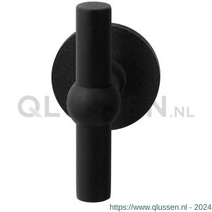 GPF Bouwbeslag ZwartWit 8240.61-05 Hipi kruisknop op ronde rozet 50x6 mm vast met knopvastzetter zwart GPF8240610400-05
