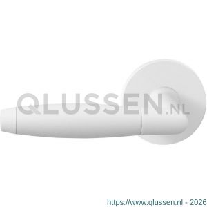 GPF Bouwbeslag ZwartWit 8267.62-00L/R Ika deurkruk gatdeel op rond rozet 50x8 mm links-rechtswijzend wit GPF8267620200-00