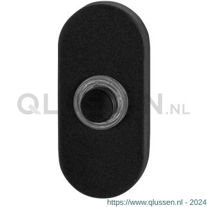 GPF Bouwbeslag ZwartWit 8826.04 beldrukker ovaal 70x32x10 mm met zwarte button zwart GPF882604400