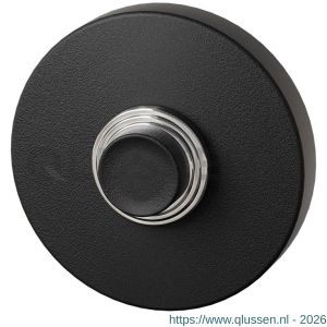 GPF Bouwbeslag ZwartWit 8826.09 beldrukker rond 50x8 mm met zwarte button zwart GPF882609400