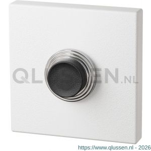 GPF Bouwbeslag ZwartWit 8826.42 beldrukker vierkant 50x50x8 mm met zwarte button wit GPF882642400