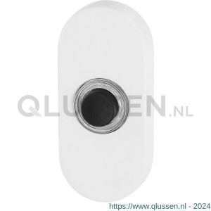 GPF Bouwbeslag ZwartWit 8826.44 beldrukker ovaal 70x32x10 mm met zwarte button wit GPF882644400