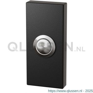 GPF Bouwbeslag ZwartWit 8827.01 beldrukker rechthoekig 70x32x10 mm met RVS button zwart GPF882701400