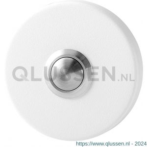 GPF Bouwbeslag ZwartWit 8827.49 beldrukker rond 50x8 mm met RVS button wit GPF882749400