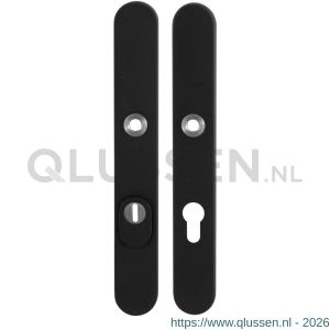 GPF Bouwbeslag ZwartWit 8864.61/72 veiligheids schilden SKG*** 257x35 mm afgerond smal met kerntrekbeveiliging PC72 zwart GPF886461042
