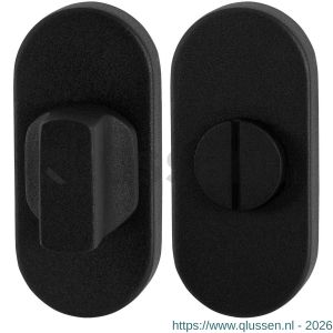 GPF Bouwbeslag ZwartWit 8910.04 toiletgarnituur ovaal 70x32 mm stift 8 mm grote knop zwart GPF891004110