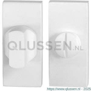 GPF Bouwbeslag ZwartWit 8910.41 toiletgarnituur rechthoekig 70x32 mm stift 8 mm grote knop wit GPF891041110