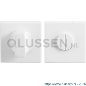 GPF Bouwbeslag ZwartWit 8910.42 toiletgarnituur vierkant 50x50x8 mm stift 8 mm grote knop wit GPF891042110