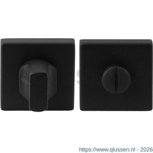 GPF Bouwbeslag ZwartWit 8911.02 toiletgarnituur vierkant 50x50x8 mm stift 5 mm grote knop zwart GPF891102110
