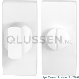 GPF Bouwbeslag ZwartWit 8911.41 toiletgarnituur rechthoekig 70x32 mm stift 5 mm grote knop wit GPF891141110
