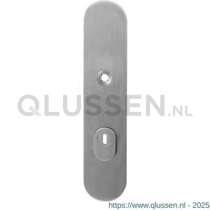 GPF Bouwbeslag RVS 9008.55 veiligheids buitenschild SKG*** 248x52x11 mm afgerond met kerntrekbeveiliging PC55 massief RVS geborsteld GPF900809032