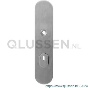 GPF Bouwbeslag RVS 9008.72 veiligheids buitenschild SKG*** 248x52x11 mm afgerond met kerntrekbeveiliging PC72 massief RVS geborsteld GPF900809042