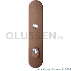 GPF Bouwbeslag Anastasius 9008.A2 veiligheids buitenschild SKG*** 248x52x11 mm afgerond met kerntrekbeveiliging PC92 massief Bronze blend GPF9008A2062