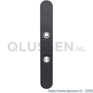 GPF Bouwbeslag PVD 9028.72P1 veiligheids buitenschild smal SKG*** 257x35x11 mm afgerond met kerntrekbeveiliging PC72 massief PVD antraciet GPF9028P1042