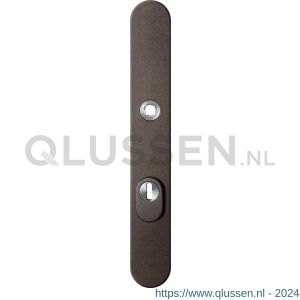 GPF Bouwbeslag Anastasius 9028.A1 veiligheids buitenschild smal SKG*** 257x35x11 mm afgerond met kerntrekbeveiliging PC72 massief Dark blend GPF9028A1042