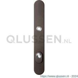 GPF Bouwbeslag Anastasius 9028.A1 veiligheids buitenschild smal SKG*** 257x35x11 mm afgerond met kerntrekbeveiliging PC92 massief Dark blend GPF9028A1062