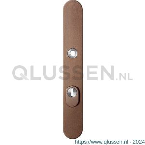 GPF Bouwbeslag Anastasius 9028.A2 veiligheids buitenschild smal SKG*** 257x35x11 mm afgerond met kerntrekbeveiliging PC72 massief Bronze blend GPF9028A2042