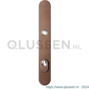 GPF Bouwbeslag Anastasius 9028.A2 veiligheids buitenschild smal SKG*** 257x35x11 mm afgerond met kerntrekbeveiliging PC92 massief Bronze blend GPF9028A2062