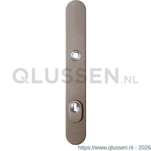 GPF Bouwbeslag Anastasius 9028.A3 veiligheids buitenschild smal SKG*** 257x35x11 mm afgerond met kerntrekbeveiliging PC92 massief Mocca blend GPF9028A3062
