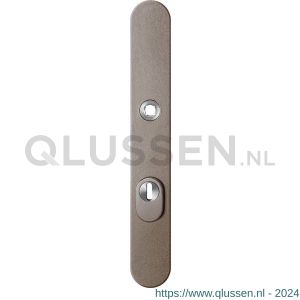 GPF Bouwbeslag Anastasius 9028.A3 veiligheids buitenschild smal SKG*** 257x35x11 mm afgerond met kerntrekbeveiliging PC72 massief Mocca blend GPF9028A3042