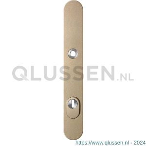 GPF Bouwbeslag Anastasius 9028.A4 veiligheids buitenschild smal SKG*** 257x35x11 mm afgerond met kerntrekbeveiliging PC92 massief Champagne blend GPF9028A4062