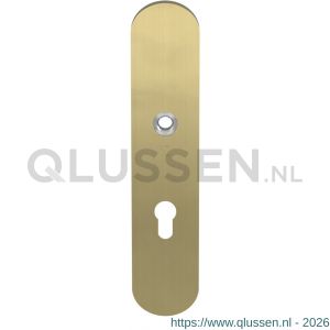 GPF Bouwbeslag PVD 9102.92P4 veiligheids binnenschild SKG*** 248x52x8 mm afgerond PC92 PVD mat messing GPF9102P4062