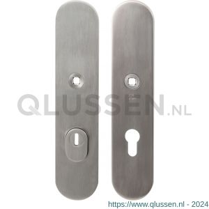 GPF Bouwbeslag RVS 9308.55 veiligheids schilden SKG*** 248x52 mm massief afgerond met kerntrekbeveiliging PC55 RVS geborsteld GPF930809032