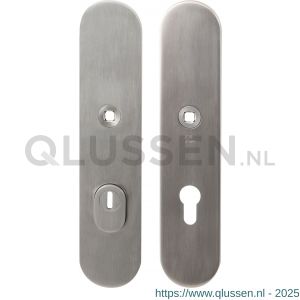 GPF Bouwbeslag RVS 9308.92 veiligheids schilden SKG*** 248x52 mm massief afgerond met kerntrekbeveiliging PC92 RVS geborsteld GPF930809062