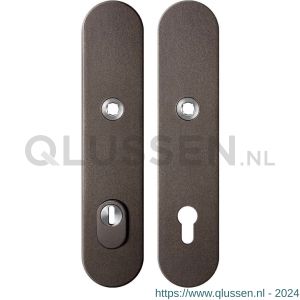 GPF Bouwbeslag Anastasius 9308.A1 veiligheids schilden SKG*** 248x52 mm massief afgerond met kerntrekbeveiliging PC92 Dark blend GPF9308A1062