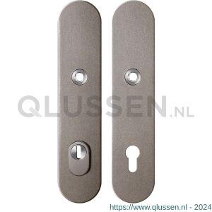 GPF Bouwbeslag Anastasius 9308.A3 veiligheids schilden SKG*** 248x52 mm massief afgerond met kerntrekbeveiliging PC92 Mocca blend GPF9308A3062