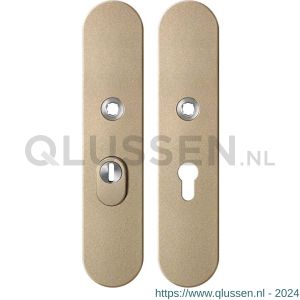 GPF Bouwbeslag Anastasius 9308.A4 veiligheids schilden SKG*** 248x52 mm massief afgerond met kerntrekbeveiliging PC55 Champagne blend GPF9308A4032