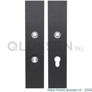 GPF Bouwbeslag PVD 9318.55P1 veiligheids schilden SKG*** 248x52 mm massief rechthoekig met kerntrekbeveiliging PC55 PVD antraciet GPF9318P1032