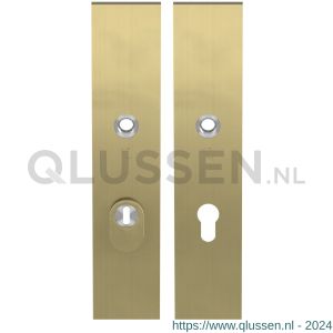 GPF Bouwbeslag PVD 9318.55P4 veiligheids schilden SKG*** 248x52 mm massief rechthoekig met kerntrekbeveiliging PC55 PVD mat messing GPF9318P4032