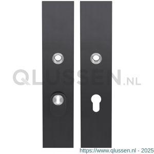 GPF Bouwbeslag PVD 9318.72P1 veiligheids schilden SKG*** 248x52 mm massief rechthoekig met kerntrekbeveiliging PC72 PVD antraciet GPF9318P1042