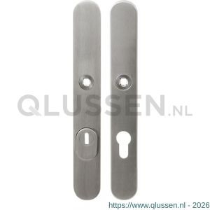 GPF Bouwbeslag RVS 9328.72 veiligheids schilden SKG*** 257x35 mm small massief afgerond met kerntrekbeveiliging PC72 RVS geborsteld GPF932809042