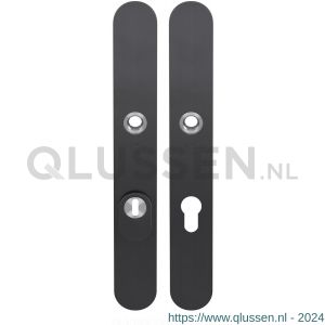 GPF Bouwbeslag PVD 9328.92P1 veiligheids schilden SKG*** 257x35 mm smal massief afgerond met kerntrekbeveiliging PC92 PVD antraciet GPF9328P1062