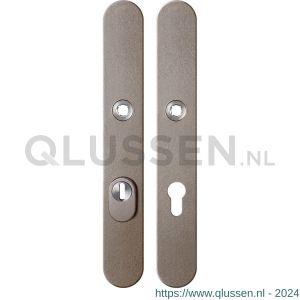 GPF Bouwbeslag Anastasius 9328.A3 veiligheids schilden SKG*** 257x35 mm smal massief afgerond met kerntrekbeveiliging PC72 Mocca blend GPF9328A3042